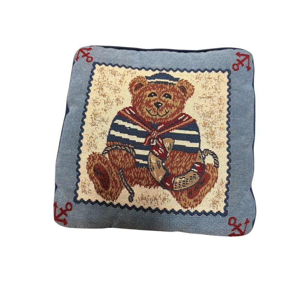 Vintage bear sailor nautical Pillow beach‎ teddy bear